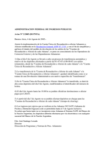 ADMINISTRACION FEDERAL DE INGRESOS PUBLICOS Aviso N° 2/2005 (DI PNPA)