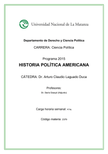 Historia Política Americana - Departamento de Derecho y Ciencia