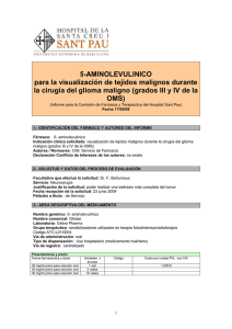 5-AMINOLEVULINICO para la visualización de tejidos malignos durante