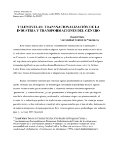TELENOVELAS: TRANSNACIONALIZACIÓN DE LA INDUSTRIA Y