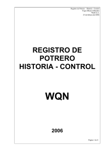 Registro de Potrero Historia Control