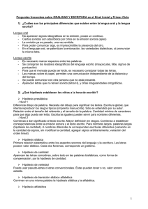 ORALIDAD Y ESCRITURA en el Nivel Inicial y Primer Ciclo