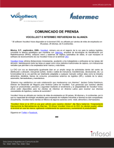 COMUNICADO DE PRENSA VOCOLLECT E INTERMEC