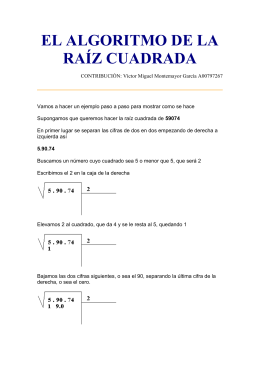 Algoritmo de la raíz cuadrada