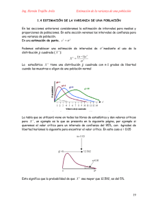 estimación de la varianza de una población