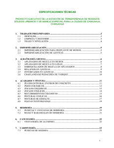 ESPECIFICACIONES TÉCNICAS