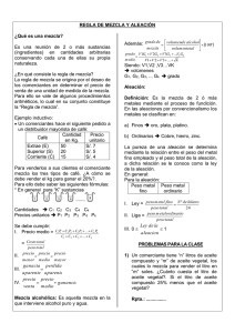 regla de mezcla y aleación