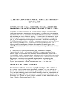 IMPORTANCIA DEL CORRAL DE COMEDIAS DE ALCALA DE