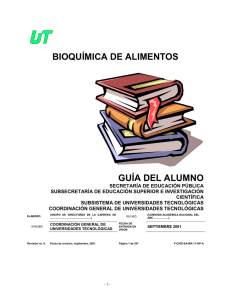 BIOQUIMICA DE ALIMENTOS - Universidad Tecnológica de la
