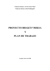 Proyecto Bhakti Vriksa y Plan de trabajo