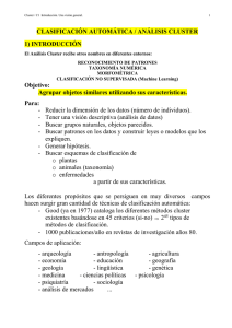 CLASIFICACIÓN AUTOMÁTICA / ANÁLISIS CLUSTER