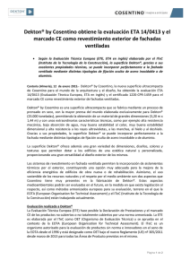 Dekton® by Cosentino obtiene la evaluación ETA 140413 y el