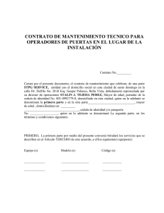 Contrato de mantenimiento tecnico para operadores de puertas en