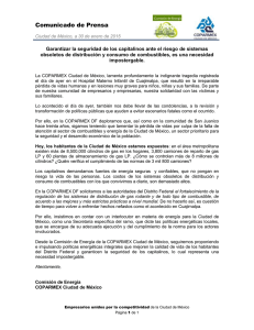 Comunicado de Prensa Ciudad de México, a 30 de enero de 2015