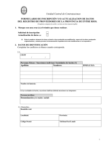 formulario de inscripción y/o actualizacion de datos del registro de