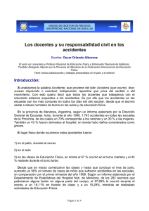 Los docentes y su responsabilidad civil en los accidentes  Oscar Orlando Albornoz