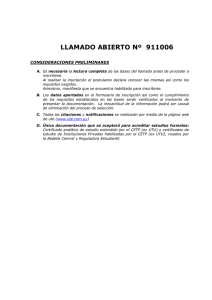 LLAMADO ABIERTO Nº 911006 CONSIDERACIONES
