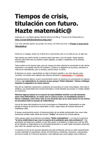 Tiempos de crisis, titulación con futuro