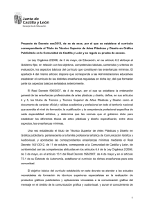 Proyecto  de  Decreto  xxx/2013,  de ... correspondiente al Título de Técnico Superior de Artes Plásticas y...
