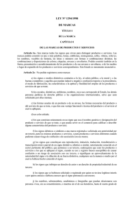 Ley Nº 1294 ⁄ 98 de Marcas - Cámara Paraguaya de la Propiedad