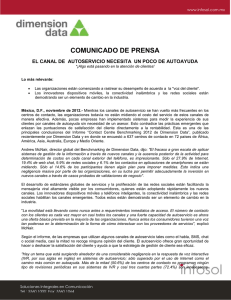 COMUNICADO DE PRENSA EL CANAL DE AUTOSERVICIO