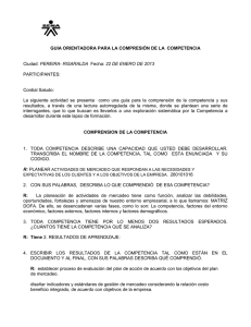 GUIA ORIENTADORA PARA LA COMPRESIÓN DE LA  COMPETENCIA PEREIRA- RISARALDA PARTICIPANTES: