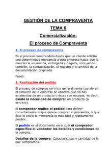 GESTIÓN DE LA COMPRAVENTA TEMA 6 Comercialización: El proceso de Compraventa