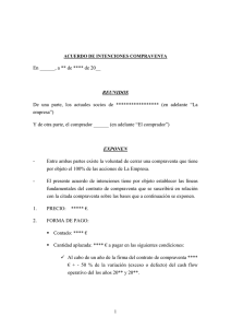 Acuerdo intenciones compra empresa 100