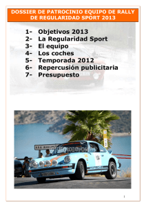 dossier de patrocinio equipo de rally de regularidad sport