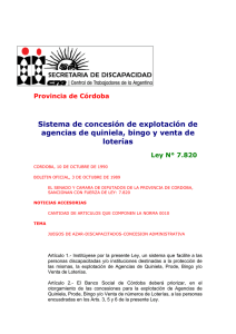 Ley Provincia de Córdoba N° 7