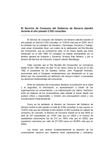 El Servicio de Consumo del Gobierno de Navarra atendió durante el