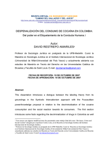 Despenalización del Consumo de Cocaína en Colombia: