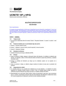 UCRETE HP y HPQ - Boletín de Especificaciones
