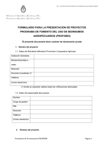 Formulario para la presentación de proyectos del PROFOBIO