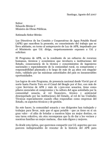 Carta al ministro - Agua Potable Rural Chile