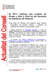El  IVC+r  restaura  dos  cuadros ... Pinazo  y  Brel  y  Giral ... de Artesanos de Valencia