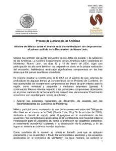 Declaración de Nuevo León. Informe de México