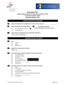 Formulario TDI Registro belga del indicador de demandas de