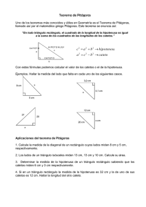 Derivados del Teorema de Pitágoras