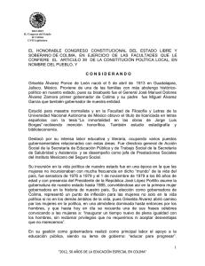 EL  HONORABLE  CONGRESO  CONSTITUCIONAL  DEL ... SOBERANO DE COLIMA,   EN  EJERCICIO  DE ...