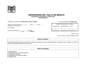 UNIVERSIDAD DEL VALLE DE MÉXICO  PROGRAMA DE ESTUDIO DE LICENCIATURA