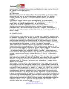 REFERENCIAS SOBRE EL TEMA DE ESCUELA DE DIRIGENTES  DEL... DE CURSILLOS DE CRISTIANDAD. 5-I-2007