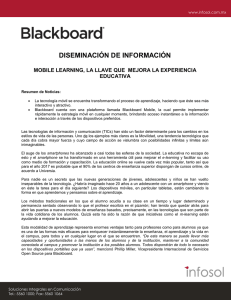 DISEMINACIÓN DE INFORMACIÓN MOBILE LEARNING, LA LLAVE