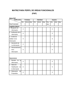 MATRIZ PARA PERFIL DE ÁREAS FUNCIONALES (PAF)