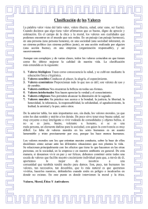 Clasificación de los Valores - Universidad Salesiana de Bolivia