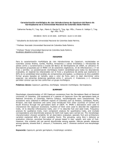 Capsicum Germoplasma de la Universidad Nacional de Colombia Sede Palmira