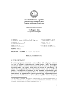 Teología y cine  Facultad de Ciencias Económicas