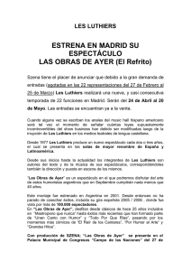 ESTRENA EN MADRID SU ESPECTÁCULO LAS OBRAS DE AYER (El Refrito) LES LUTHIERS