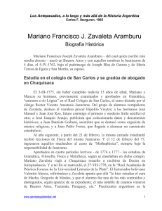 Zavaleta Aramburu, Mariano Francisco Joseph