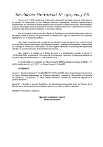 Resolución Ministerial Nº 0364-2003